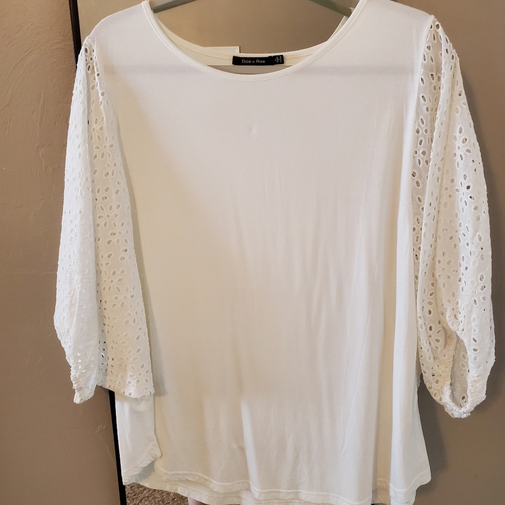 White Batwing Blouse